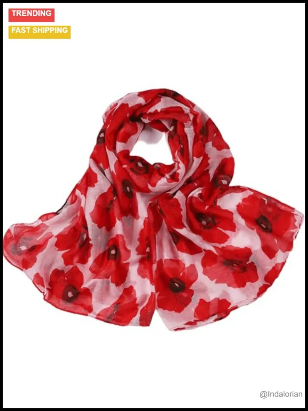 Silky-Feel Fashion Scarf Summer Sheer-Chiffon Shawl Wrap 35x72in